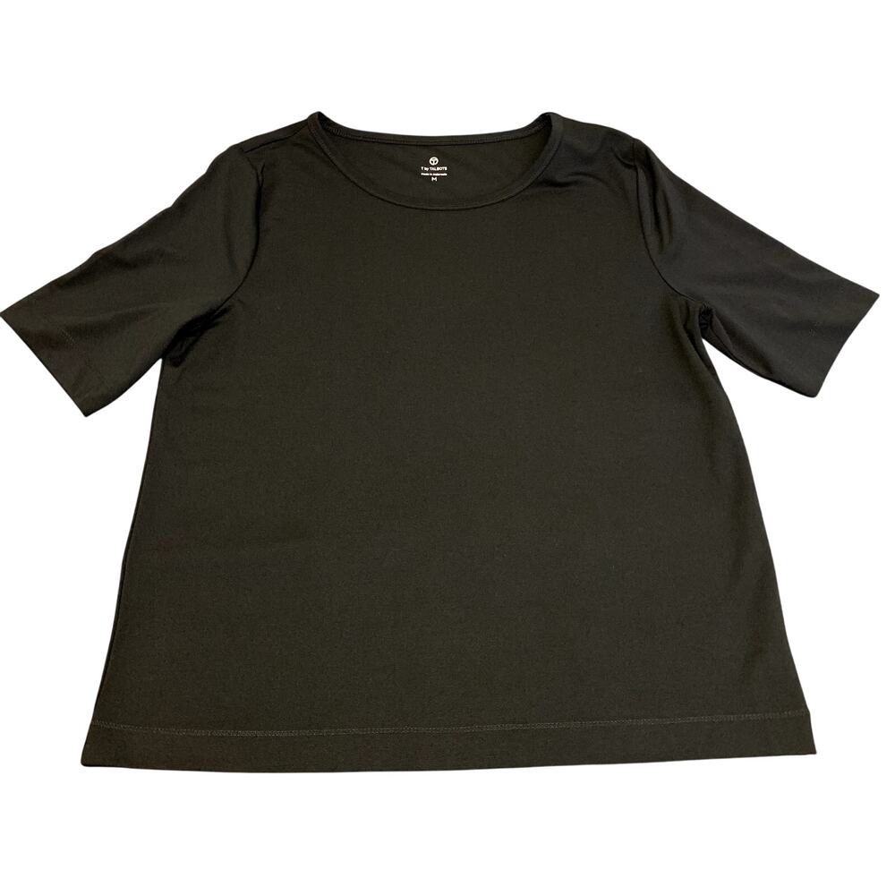 T by Talbots Black Business Career Active Stretch T Shirt Size M